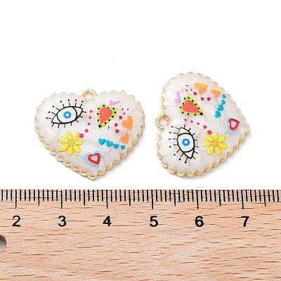 Rack Plating Alloy Enamel Pendants FIND-C050-13G-1