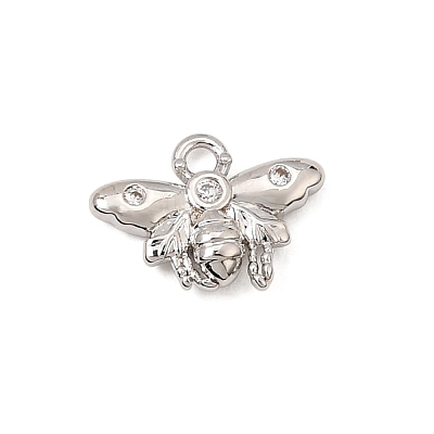 Brass Micro Pave Clear Cubic Zirconia Charms CU-CBA3D76-03P-03-1