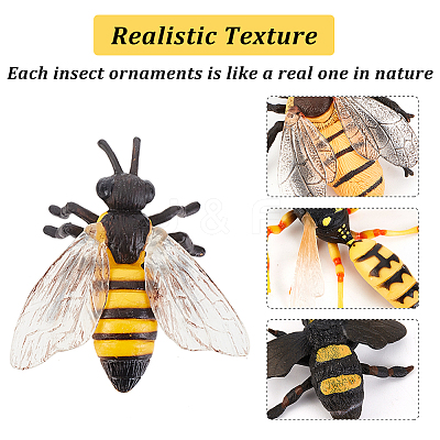 4Pcs 4 Style Plastic Insect Models AJEW-OC0003-86-1