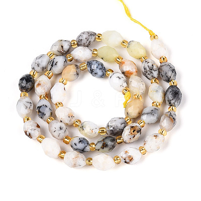 Natural Flower Opal Beads Strands G-N342-35-8x6-14-1