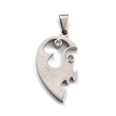 304 Stainless Steel Couple Pendants STAS-K235-07EBP-1