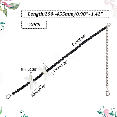 2Pcs Adjustable ABS Imitation Pearl Beaded Bag Straps DIY-AR0003-16A-1