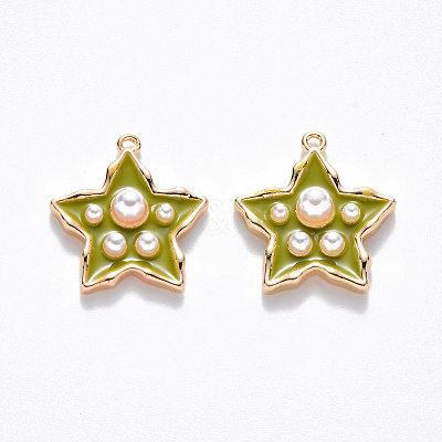 Brass Enamel Pendants KK-T049-056G-04-NF-1