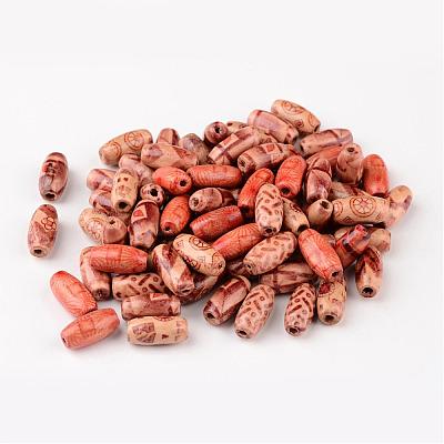 Printed Natural Wood Beads X-WOOD-R246-M-1