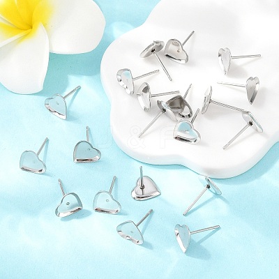 Tarnish Resistant Earring Cabochon Settings 304 Stainless Steel Ear Studs Blank Settings STAS-Q170-12-1