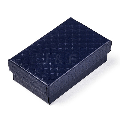 Rhombus Textured Cardboard Jewelry Boxes LS-CBOX-T006-02B-1