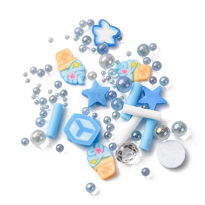 Handmade Polymer Clay Cabochons and Plastic Beads for DIY Jewelry Making Findings CLAY-B007-04I-1