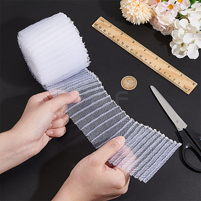 5 Yards Polyester Pleated Mesh Ribbon OCOR-BC0006-81A-1