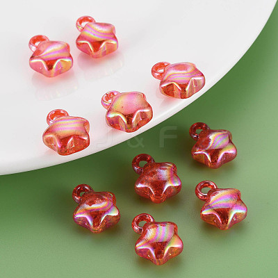 Transparent Crackle Acrylic Pendants MACR-S373-63-L03-1