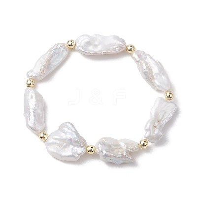 Natural Keshi Pearl Stretch Bracelets for Women BJEW-JB10244-1