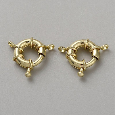 Brass Spring Ring Clasps KK-WH20010-003C-G-1
