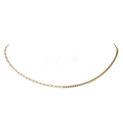 304 Stainless Steel Twisted Chain Paperclip Chain Necklaces NJEW-JN05781-02-1