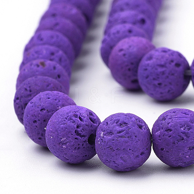 Synthetic Lava Rock Beads Strands G-S277-8mm-06-1