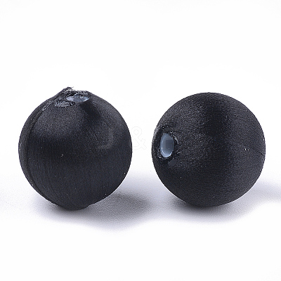 Polyester Thread Fabric Covered Beads WOVE-T007-20mm-10-1