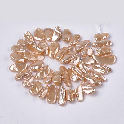 Electroplate Shell Pearl Beads Strands SSHEL-S261-01-1