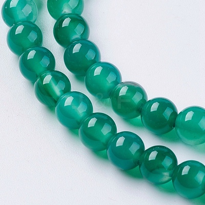 Natural Green Onyx Agate Beads Strands X-G-G583-6mm-11-1