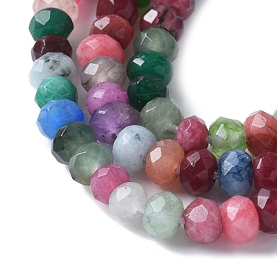 Dyed Natural Malaysia Jade Rondelle Beads Strands X-G-E316-2x4mm-55-1