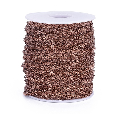 Brass Flat Oval Cable Chains CHC025Y-01-R-1