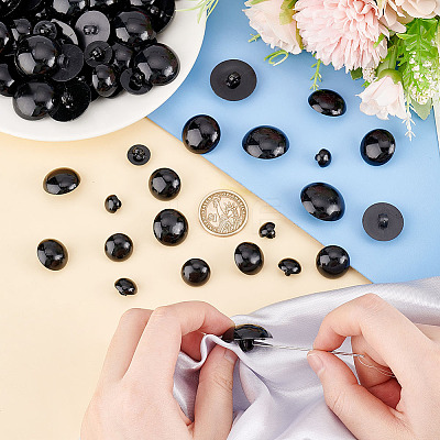 210Pcs 7 Style 1-Hole Plastic Buttons BUTT-AR0001-08-1