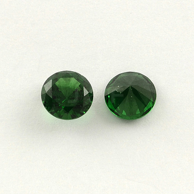 Diamond Shaped Cubic Zirconia Pointed Back Cabochons ZIRC-R004-8mm-08-1