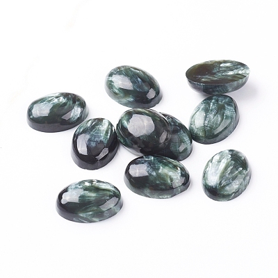 Natural Seraphinite Cabochons G-E557-04F-1
