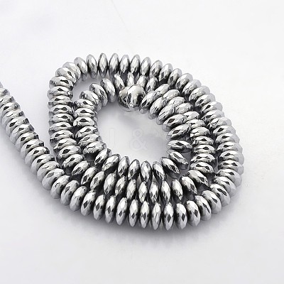 Electroplate Non-magnetic Synthetic Hematite Beads Strands G-J208H-01-1