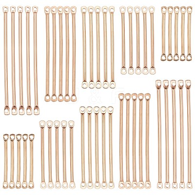 150Pcs 5 Style Eco-Friendly Brass Bar Links KK-SC0002-74KCG-1