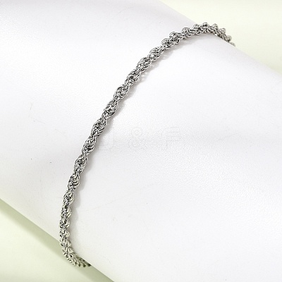 304 Stainless Steel Rope Chain Bracelets for Women BJEW-P395-01P-1