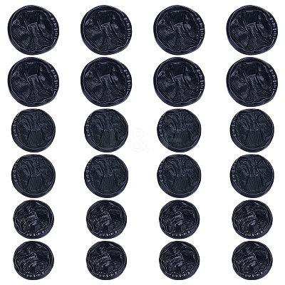 24Pcs 3 Style 1-Hole Alloy Shank Buttons BUTT-GF0001-37-1