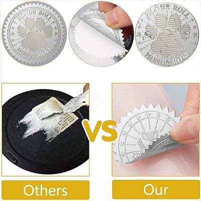 34 Sheets Silver Foil Embossed PET Picture Sticker DIY-WH0528-014-1
