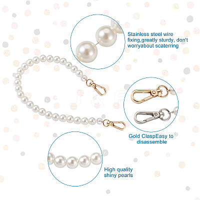 8Pcs 8 Styles White Acrylic Round Beads Bag Handles FIND-TA0001-37-1