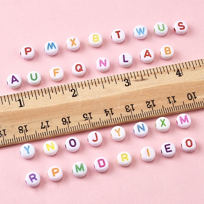 111G Craft Acrylic Horizontal Hole Letter Beads SACR-FS0001-35-1