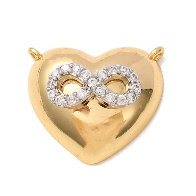 Valentine's Day Brass Micro Pave Clear Cubic Zirconia Pendants KK-C264-16C-G-1