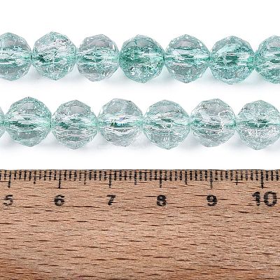 Crackle Transparent Glass Beads Strands GLAA-N063-10mm-06-1