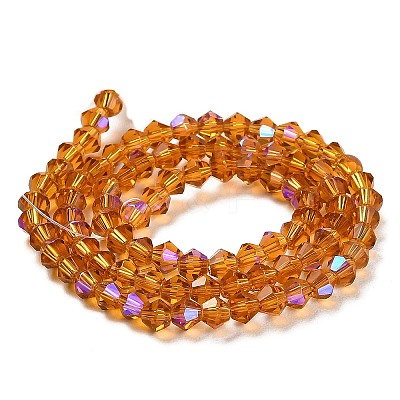 Transparent Electroplate Glass Beads Strands GLAA-F029-3mm-D28-1