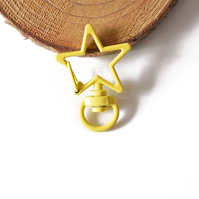 Spray Painted Alloy Swivel Snap Hooks Clasps KEYC-PW0001-01G-1