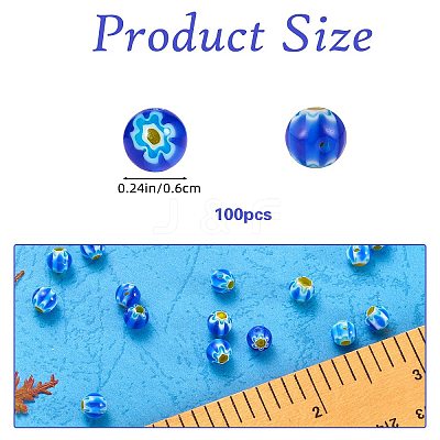 Handmade Millefiori Lampwork Beads LAMP-SZ0001-71B-02-1