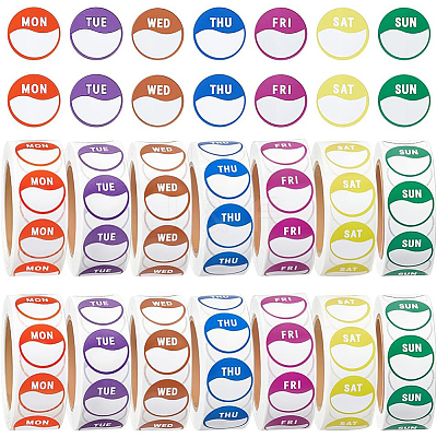 14 Rolls 7 Colors Stickers Roll DIY-PH0032-85-1