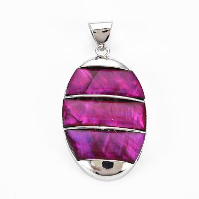 Natural Abalone Shell/Paua Shell Big Pendants SHEL-N333-009A-B02-1