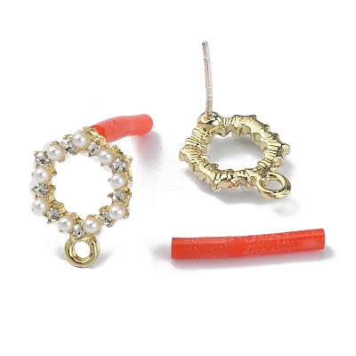 Alloy Crystal Rhinestone Stud Earring Findings EJEW-WH0009-05LG-1
