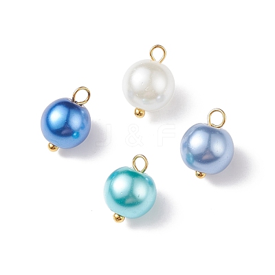 Glass Pearl Pendants PALLOY-JF01880-01-1
