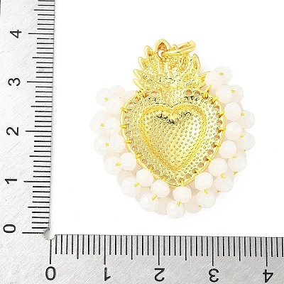 Brass Glass Pendants KK-Z101-08G-1