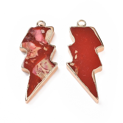 Dyed Natural Imperial Jasper Pendants G-P490-03G-06-1