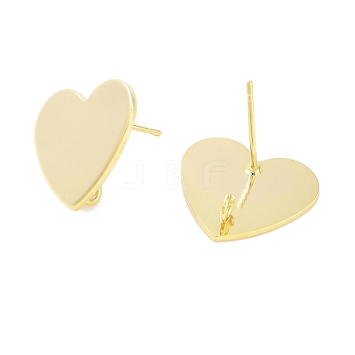 Brass Stud Earrings Findings EJEW-B063-06G-1