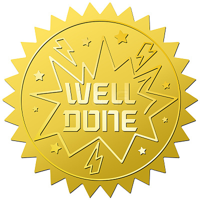 34 Sheets Well Done Self Adhesive Gold Foil Embossed Stickers DIY-WH0509-040-1