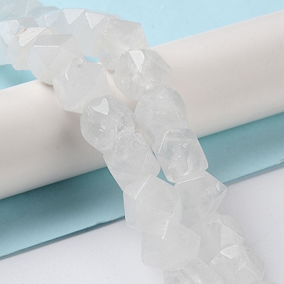 Natural Quartz Crystal Star Cut Round Beads Strands G-M418-C18-01-1
