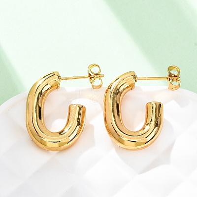 201 Stainless Steel Half Hoop Earrings X-EJEW-C501-16G-A-1