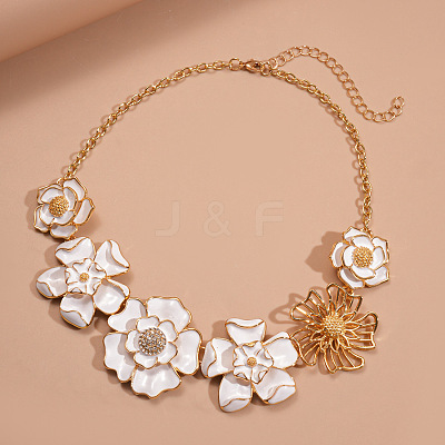 Flower Alloy Enamel Bib Necklaces for Women FS-WGFF703-01-1