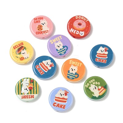 Baking Painted & Printed Opaque Resin Beads RE-CBA391A-03-1
