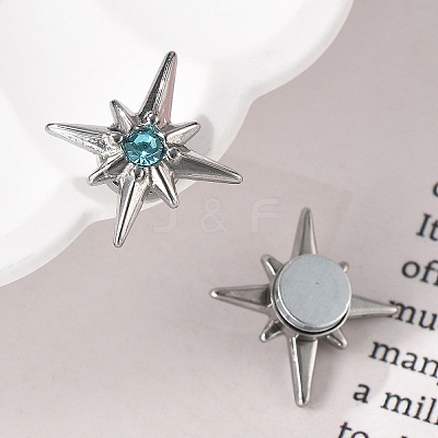 Rhinestone Star Clip-on Earrings EJEW-B116-01P-04-1